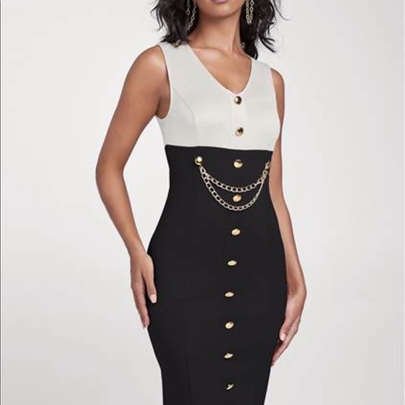 Dresses & Skirts - Sold elsewhere Chain Detail Dress sizes M Brand New Color: White & Black